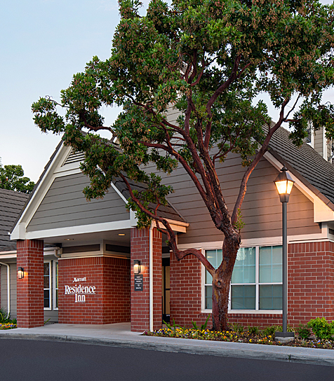 Residence Inn By Marriott, Milpitas, front entrance to hotel lobby